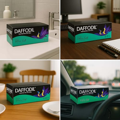 DAFFODIL 2Ply Facial Tissue Carton – Pack of 3 Boxes (200 Pulls/Box Total 600 Pulls, 1200 Sheets) Soft and Durable Tissue Papers,Convenient for Home or Car Use - Image 4