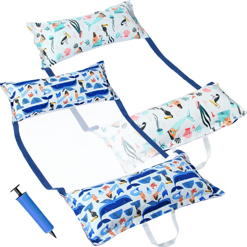 FindUWill 2Pack Fabric Pool Floats Inflatable Water Hammocks XL Large Pool Float Lounger Chair for Adult - Image 2