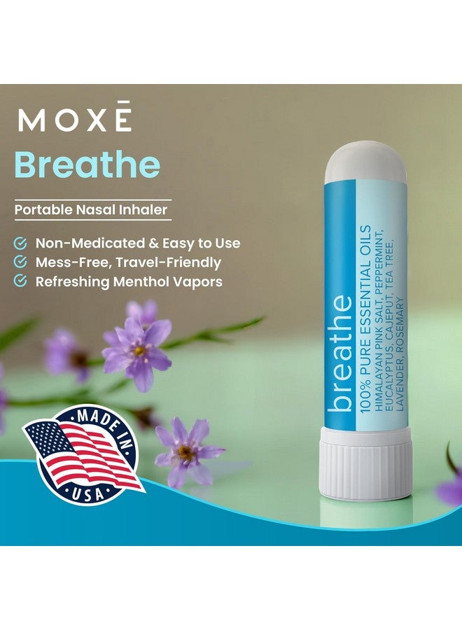 MOXE MOXE Breathe | Himalayan Salt Inhaler | Help Clear Congestion, Boost Focus and Improve Breathing | Natural Aromatherapy | Peppermint, Lavender and Tee Tree Essential Oil (3 Pack) - Image 2