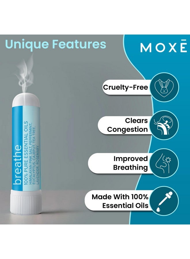 MOXE MOXE Breathe | Himalayan Salt Inhaler | Help Clear Congestion, Boost Focus and Improve Breathing | Natural Aromatherapy | Peppermint, Lavender and Tee Tree Essential Oil (3 Pack) - Image 4