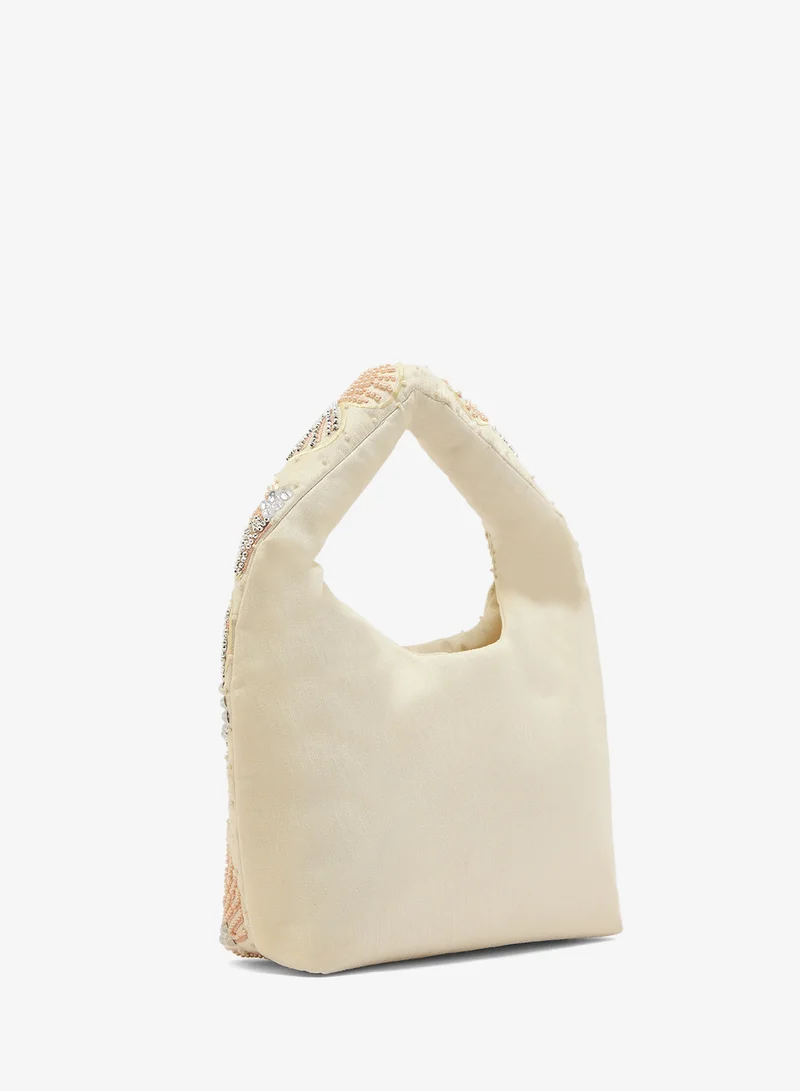 جينجر بوتيك حقيبة يد مطرزة بالزهور والخرز