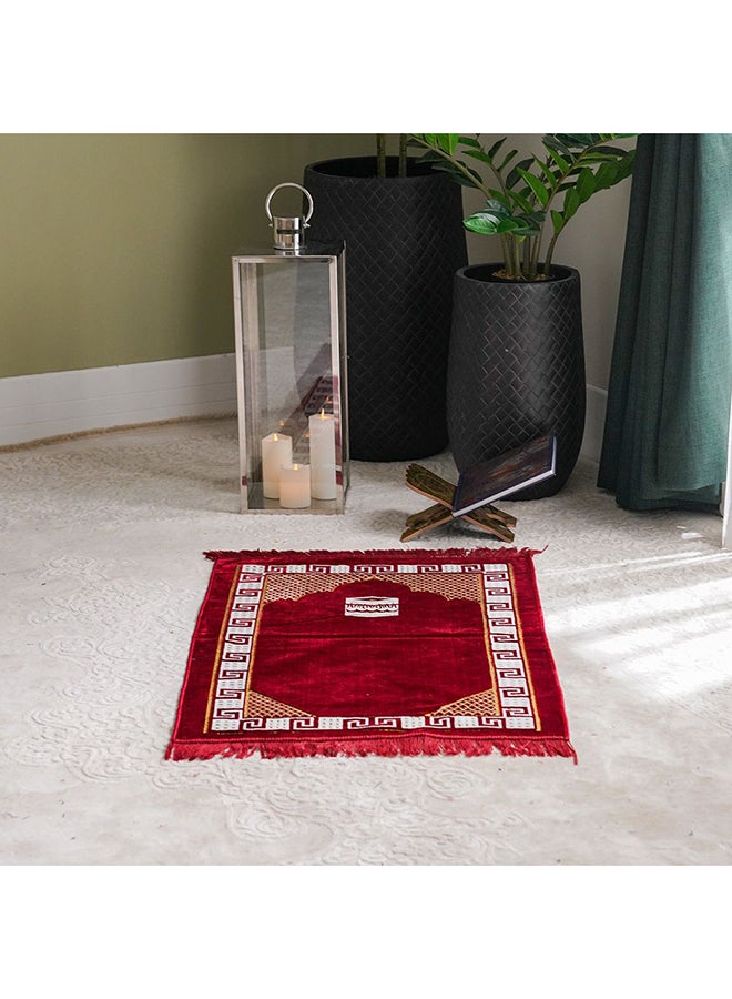 DANUBE HOME Danube Home Janamaz Mats - Maroon - 69x107 cm | Polyester Prayer Mat For Prayer Room  - Image 5