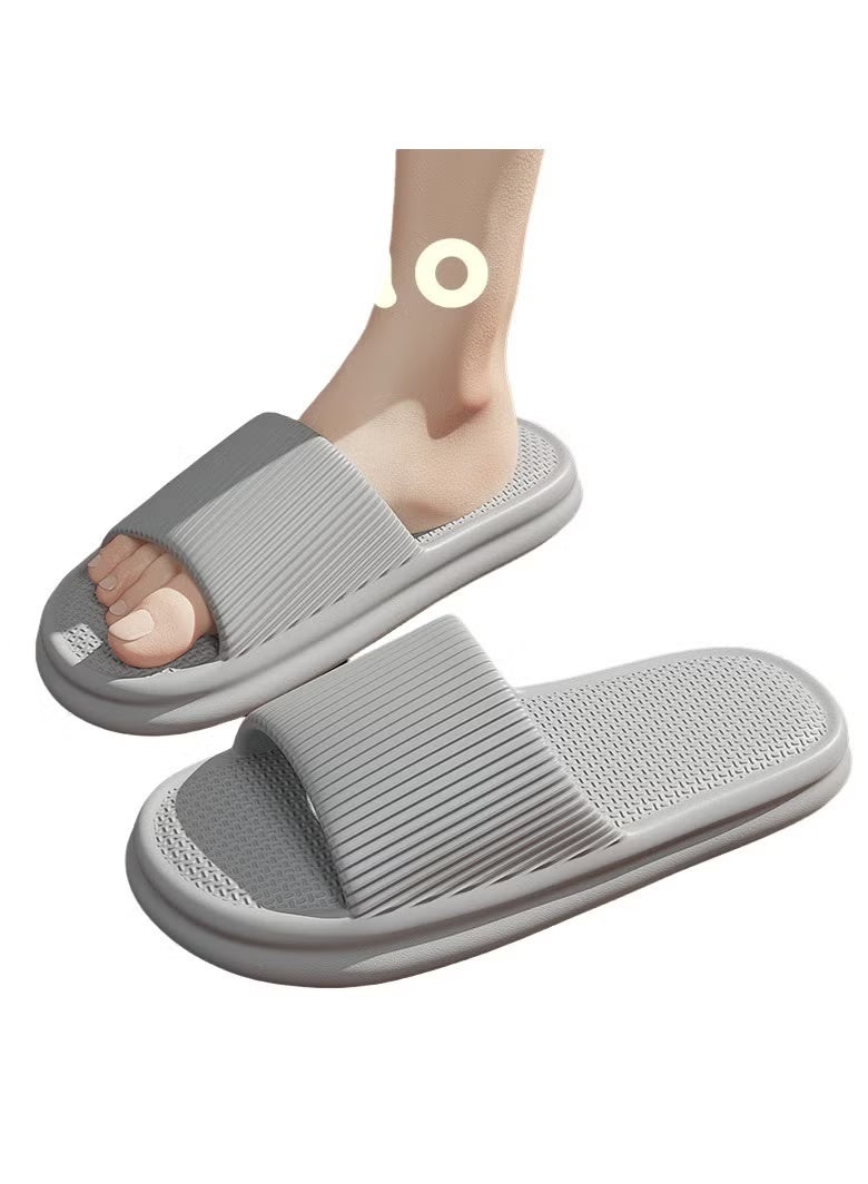 RedMapleTEK Anti-slip Home Bathroom Slippers for Men and Women Grey - Image 1