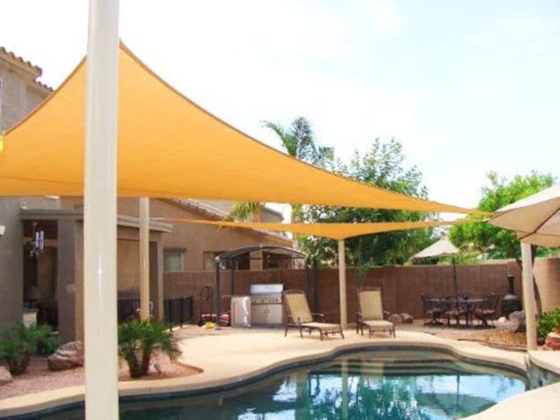 Big 20x20x20 Oversized Triangle Garden Patio Sun Sail Shade 20 ft Color Desert Sand