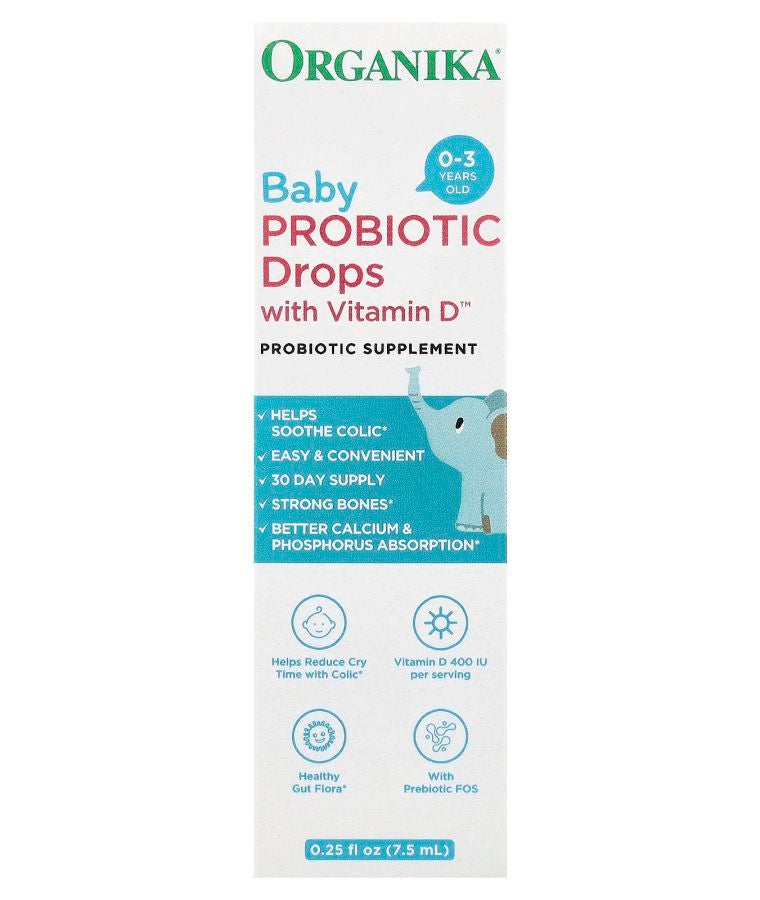 Organika Baby Probiotic Drops with Vitamin D™ 0-3 Years 0.25 fl oz (7.5 ml)