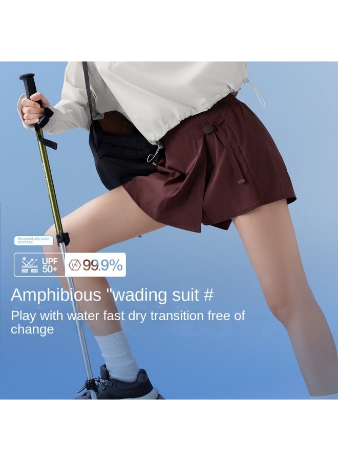 سمر 【أساسي صيفي】ملابس طاردة للماء واقية من الشمس للربيع والصيف، تنشيف سريع للتنقل، اللعب بالماء، عطلة الشاطئ، بناطيل تنورة الشمس - Image 2