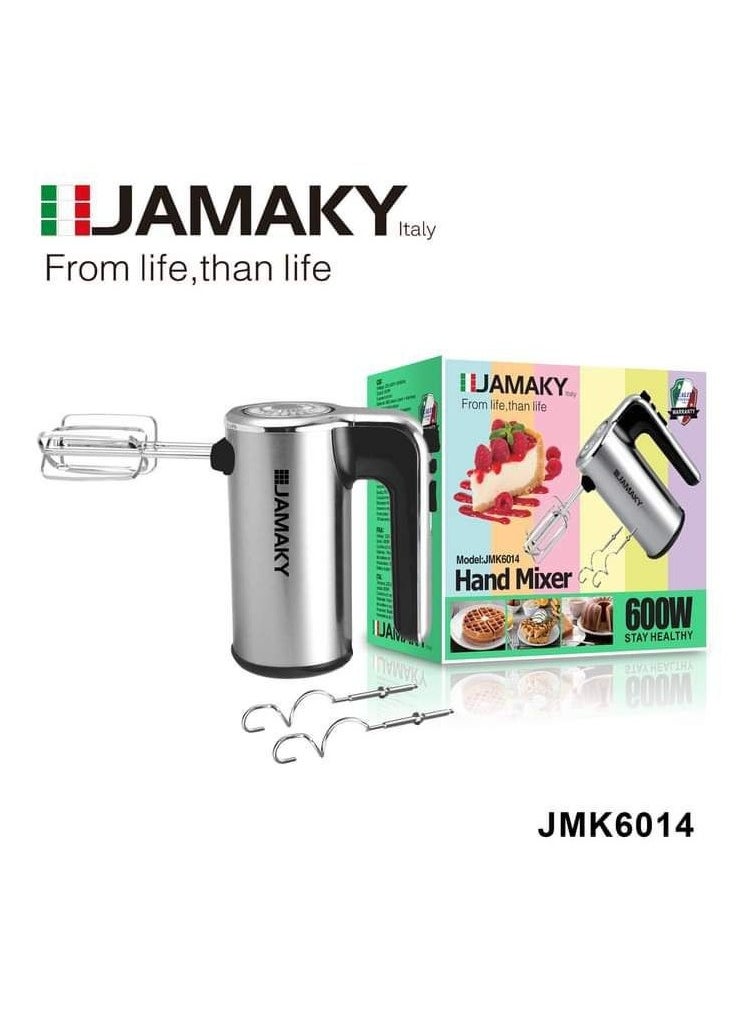 JAMAKY Italy Jamaki Electric Egg Beater, Stainless, 600 Watt, 5 Italian Speeds - JMK6014 