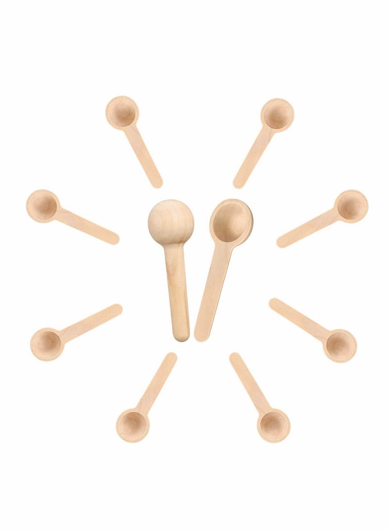 Y&D 10 Pcs Mini Wooden Spoons Small Condiments Salt for Spice Jam Coffee Condiment Honey Teas Sugar Kitchen Cooking - 3 Inch  - Image 1