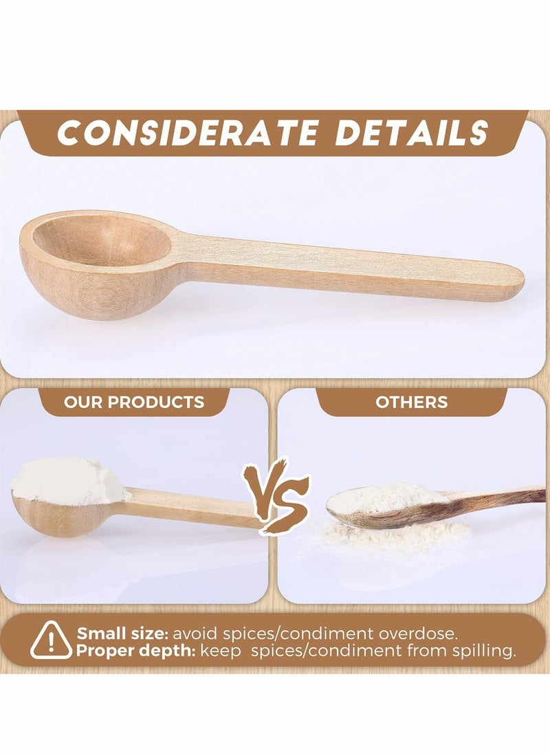 Y&D 10 Pcs Mini Wooden Spoons Small Condiments Salt for Spice Jam Coffee Condiment Honey Teas Sugar Kitchen Cooking - 3 Inch  - Image 2