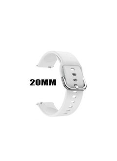 Generic Replacement Silicone Sport Strap 20mm For Amazfit Bip U Pro /Bip/Bip Lite/Bip S/Bip S Lite/Bip U - White  - Image 1