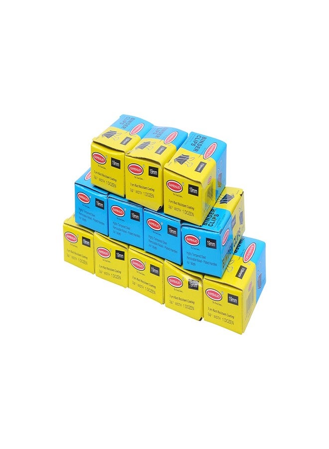 Bambalio Binder Clips 19mm Black Set of 12 Dozen (144 Pieces) - Image 3