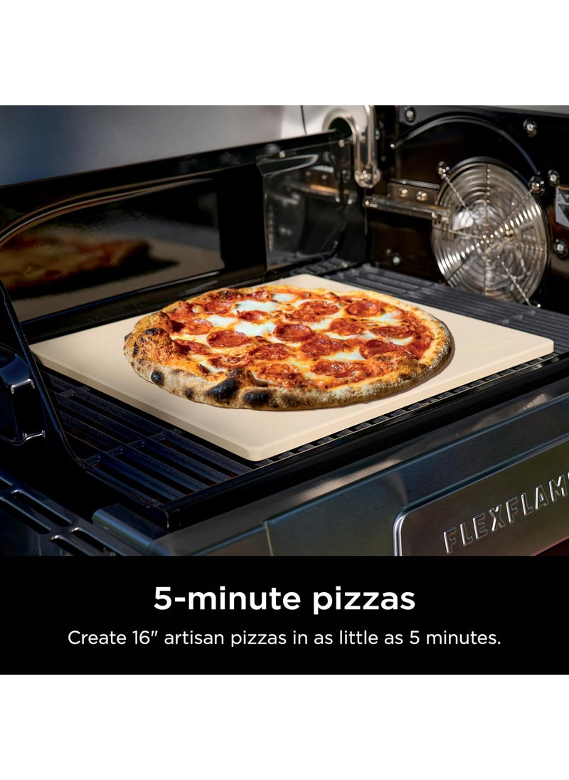 Ninja Ninja FlexFlame Upgrades 16 Artisan Pizza Stone Durable Cordierite Stone 5Minute Pizzas Homemade Artisan Pizza Bread Calzones  More HeatSafe up to 600F XL Surface XSKPGPIZASTN  - Image 2