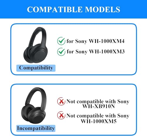 Adhiper 3 Set Case Cover for Sony WH1000XM4 WH1000XM3 HeadphonesEmbody EarPad CoverEar CoverHeadband CoverHeadband Cushion ProtectorSweat Proof Soft Silicone Headphones AccessoriesBlack - Image 3