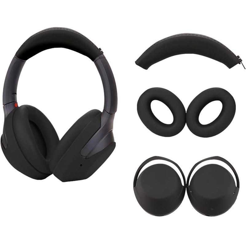 Adhiper 3 Set Case Cover for Sony WH1000XM4 WH1000XM3 HeadphonesEmbody EarPad CoverEar CoverHeadband CoverHeadband Cushion ProtectorSweat Proof Soft Silicone Headphones AccessoriesBlack - Image 2