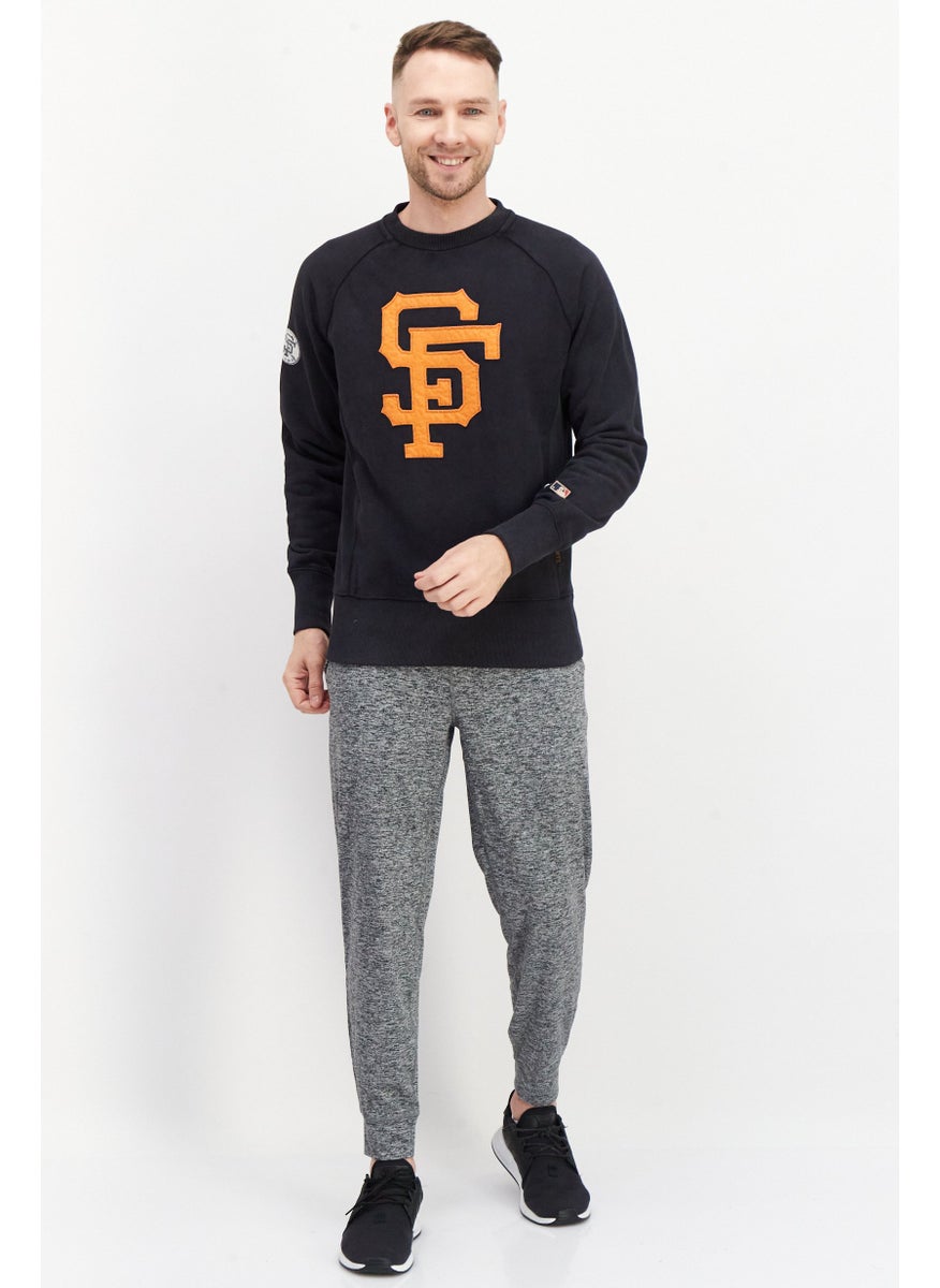 Champion Men Sportswear Fit Long Sleeve Baseball Sweatshirt, Washed Black  - Image 2