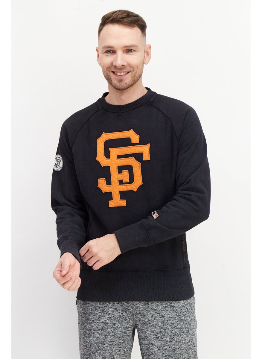 Champion Men Sportswear Fit Long Sleeve Baseball Sweatshirt, Washed Black  - Image 1