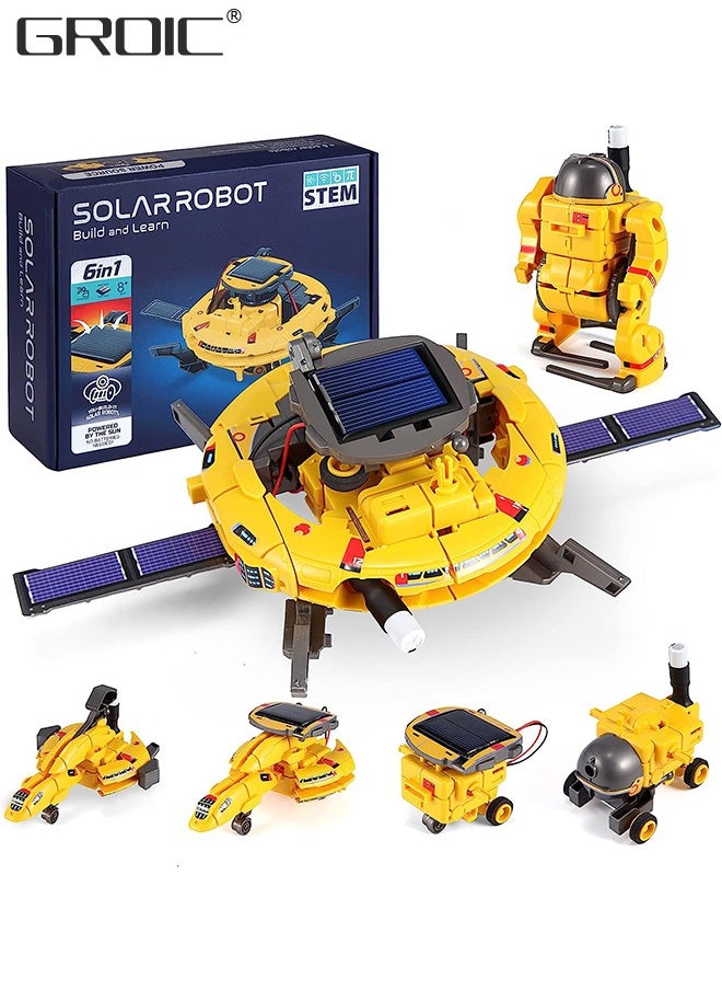 GROIC Building Blocks,STEM Projects for Kids, Science Kits for Boys, Solar Space Toys Gifts for Teen Boys Girls,Building Experiments Robots,6 in 1 Space Building Block Toy  - Image 1