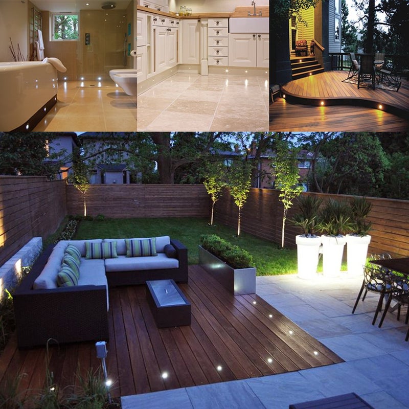 Cimkiz LED Deck Lights Kit 12V Low Voltage Waterproof IP67 Warm White Recessed Deck Lighting In Ground Light for Step Stair Garden Patio Wood Floor Outdoor Landscape Accent Lights Fixtures(Pack of 10) - Image 5