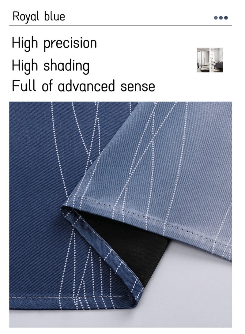 KYD 2 Panel Blackout Curtains,Darkening Curtains Decorative Thread Foil Blackout Curtains, Thermal Insulated Room Darkening Curtains for Bedroom Living Room 214x132 cm  - Image 4