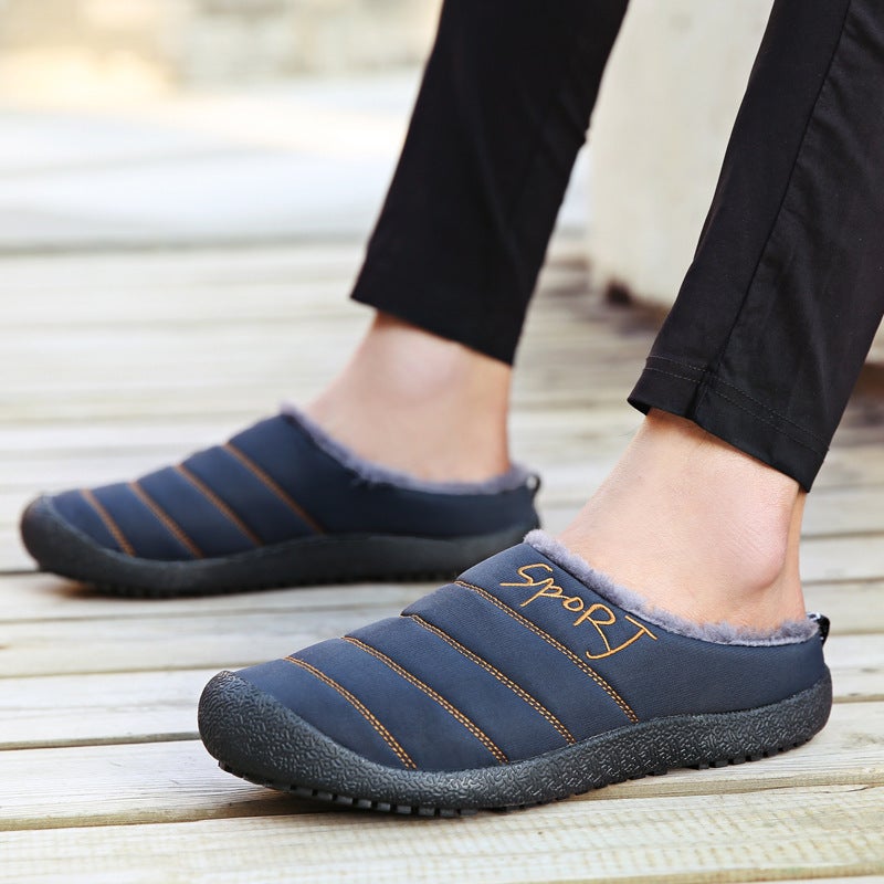 Large Size Indoor And Outdoor Baotou Slippers 2022 Couple Outdoor Velvet Warm Casual Cotton Slippers - Image 3