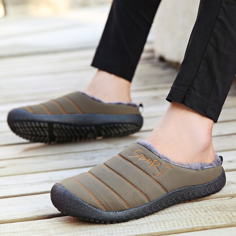 Large Size Indoor And Outdoor Baotou Slippers 2022 Couple Outdoor Velvet Warm Casual Cotton Slippers - Image 4