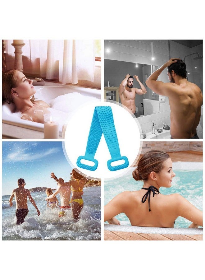AHCS AHCS Body Scrubber Belt Silicone Back Scrubber Bath Belt Double-Sided Massage Body Wash Brush Shower Exfoliating Belt Removes Bath Towel, Cleaning Tools for men and women - Multicolor (Pack of 2) - Image 2