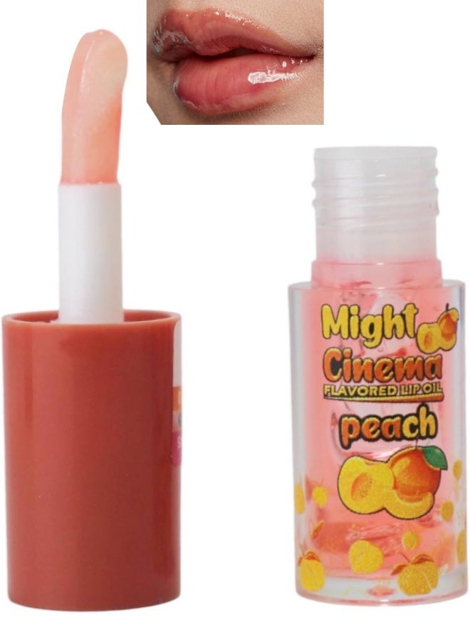 مايت سينما زيت الشفاه لترطيب فوري، ترطيب يدوم حتى 12 ساعة، غير لزج، زيت شفاه بنكهة الفواكه للشفاه الجافة، مرطب ومغذي - خَوخ - Image 1