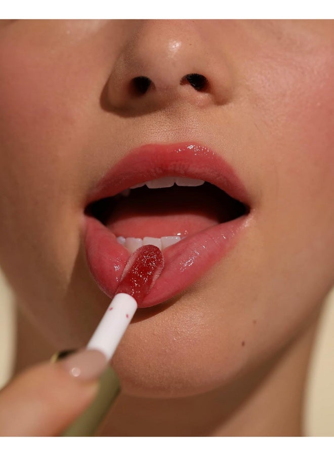 مايت سينما زيت الشفاه لترطيب فوري، ترطيب يدوم حتى 12 ساعة، غير لزج، زيت شفاه بنكهة الفواكه للشفاه الجافة، مرطب ومغذي - خَوخ - Image 4