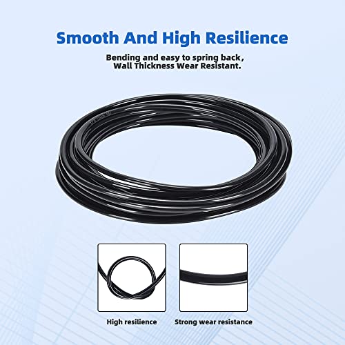 cnaodun Air Line Tubing Kit, CNAODUN 1/4 inch OD 1/6 ID 39.4ft/12 Meter Black Pneumatic Tubing PU Air hose Pipe Tube Kit for Air Line or Fluid Transfer - Image 4