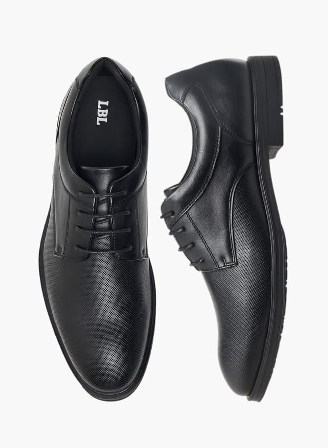 LBL by Shoexpress Mens Textured Derby Shoes With Lace-Up Closure  - Image 2