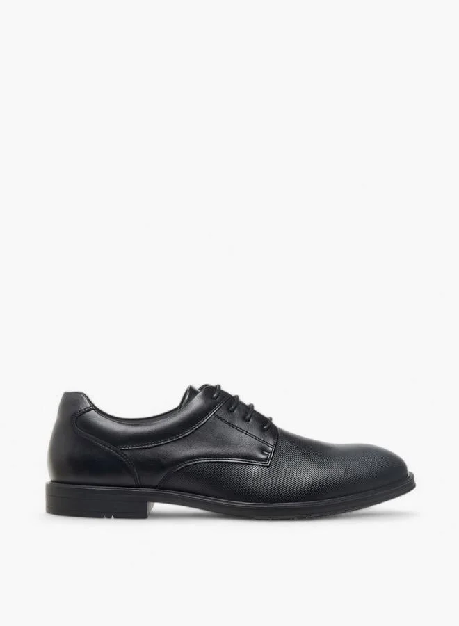 LBL by Shoexpress Textured Derby Shoes With Lace-Up Closure