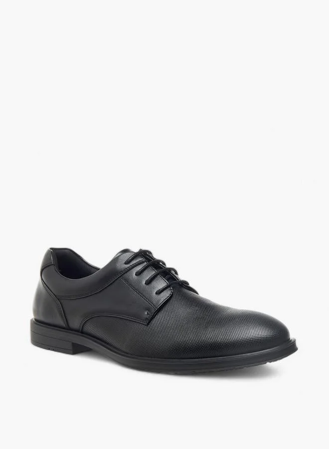 LBL by Shoexpress Textured Derby Shoes With Lace-Up Closure