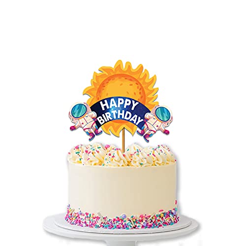 Festiko® Space/Astronaut Happybirthday Theme Party Cake Decoration Cake Topper, Space/Astronauts Party Favors for Kids Birthday Decoration(Cake Topper) - Image 1