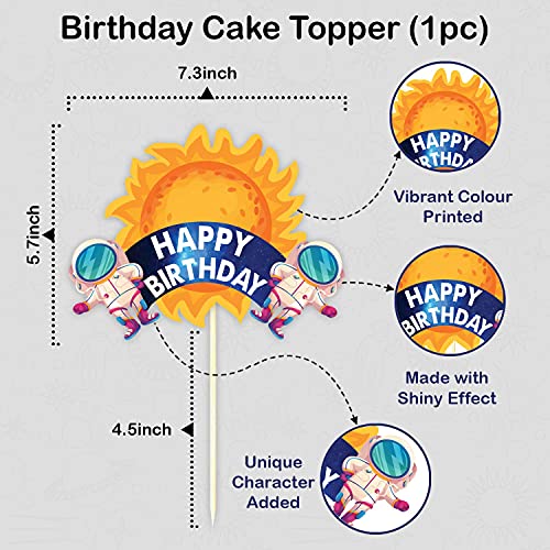 Festiko® Space/Astronaut Happybirthday Theme Party Cake Decoration Cake Topper, Space/Astronauts Party Favors for Kids Birthday Decoration(Cake Topper) - Image 2