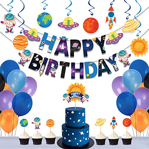 Festiko® Space/Astronaut Happybirthday Theme Party Cake Decoration Cake Topper, Space/Astronauts Party Favors for Kids Birthday Decoration(Cake Topper) - Image 4