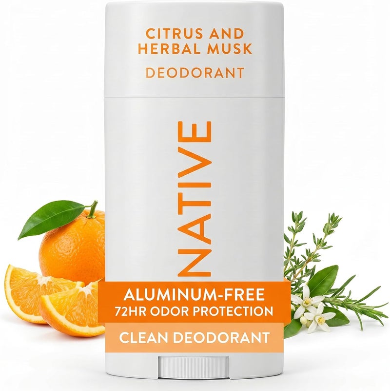 native Deodorant | Natural Deodorant for Men, Aluminum Free with Baking Soda, Probiotics, Coconut Oil and Shea Butter | Citrus & Herbal Musk - Image 1