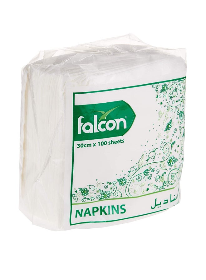 Falcon 100-Piece Napkin Paper Set White 30cm - Image 2