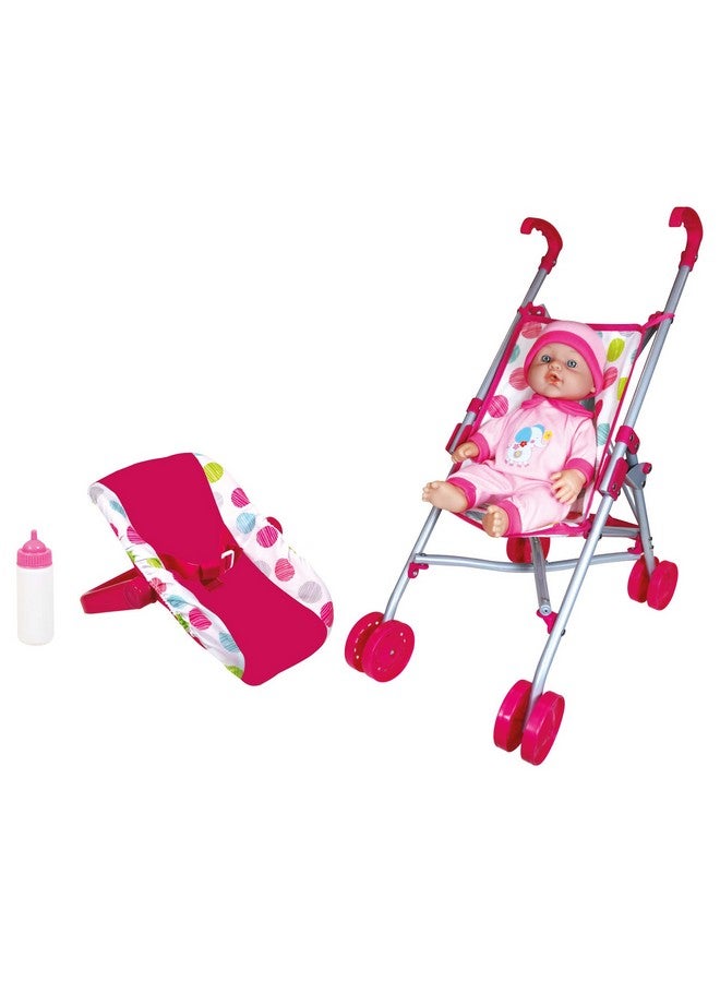 Lissi 12 Baby Doll With Car Seat And Folding Stroller - Image 1