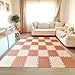 TCBunny Kids Soft EVA Foam Jigsaw Puzzle Play Mat 36 Interlocking Tiles and Edges Baby Play Mat for Kids Gym Nursery Playroom Pet Mat Total Floor Coverage 32 Sq Ft PinkPeach - Image 3