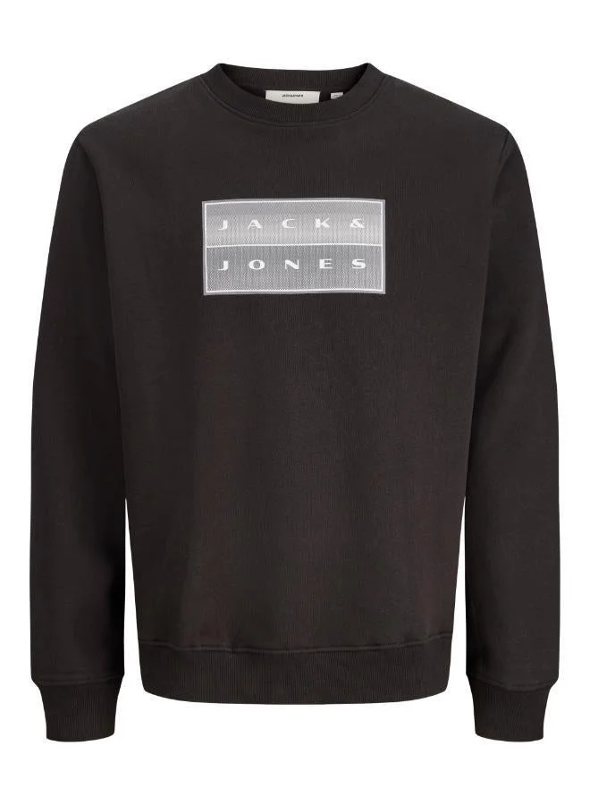 JACK & JONES Black Caual Pullover Sweatshirt for Men | Best Price UAE