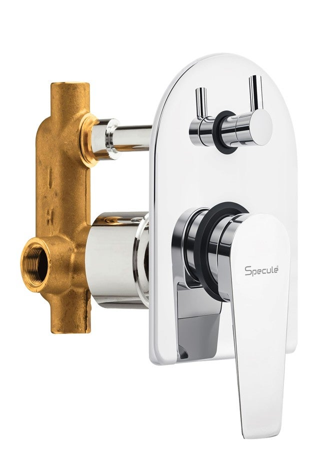 Specule Brass, Concealed Body High Flow Diverter With Exposed Part Kit | Bathroom Shower System | Bathroom Mixer | Chrome Finish (Aria) - Image 1