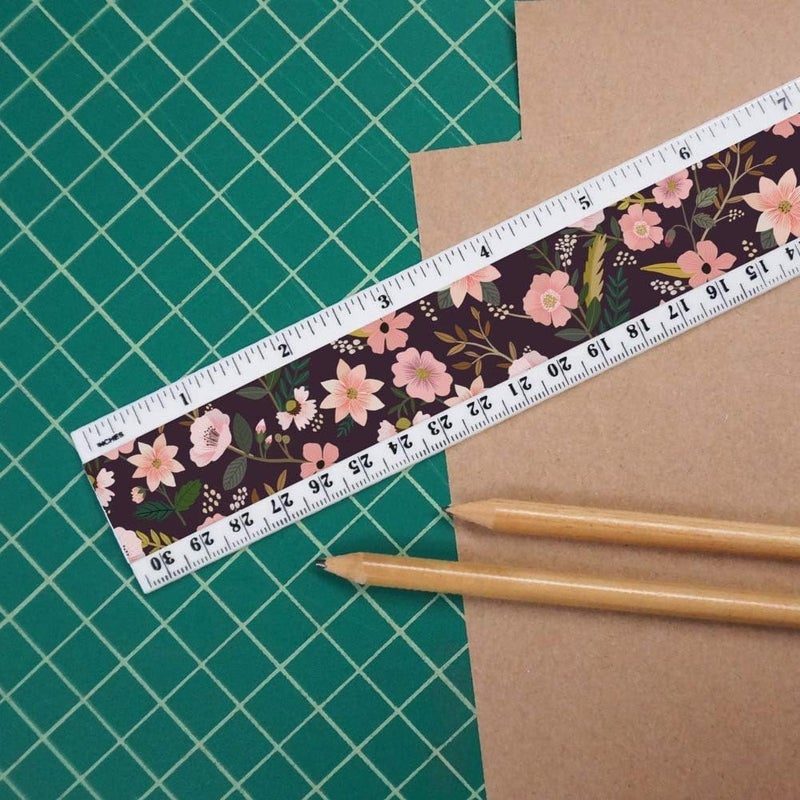 GRAPHICS & MORE Simona Flowers Floral Pattern 12 Inch Standard and Metric Plastic Ruler - Image 3
