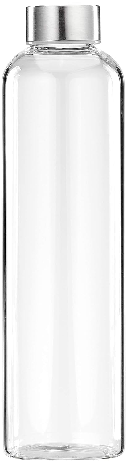 LVOOK Glass Water Bottle Fridge Bottle Transparent Shakes Smoothies Water Bottle Milk Bottle Juice Cocktail Bottle Fusion Water 1 Pcs Glass Bottle 1L - Image 1