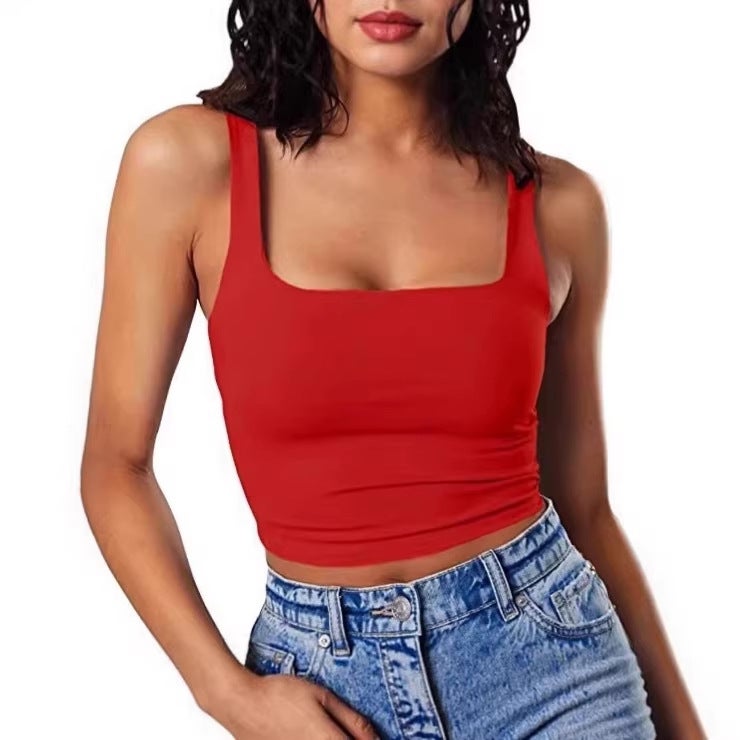 Women's Sleeveless U-Neck Slim Fit Tank Top