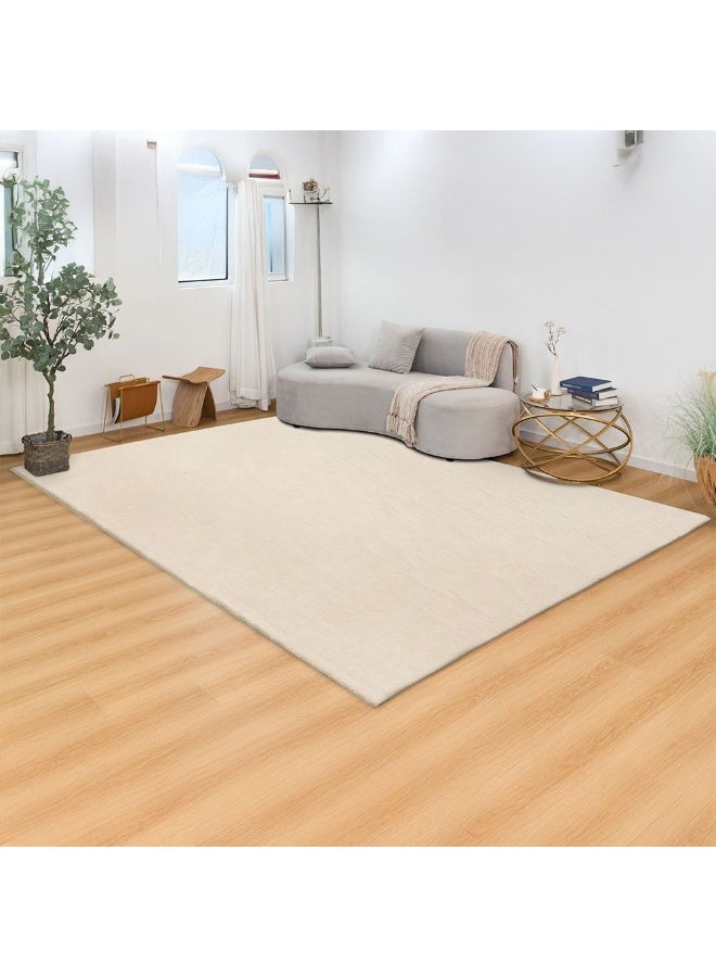 DANUBE HOME Nova Tufted Shaggy Solid  Rug | Washable Solids Style | Polyester Area Rug Floor Covering | Indoor Carpet For Living Room Dining Bedroom 160X240cm-Cream - Image 4