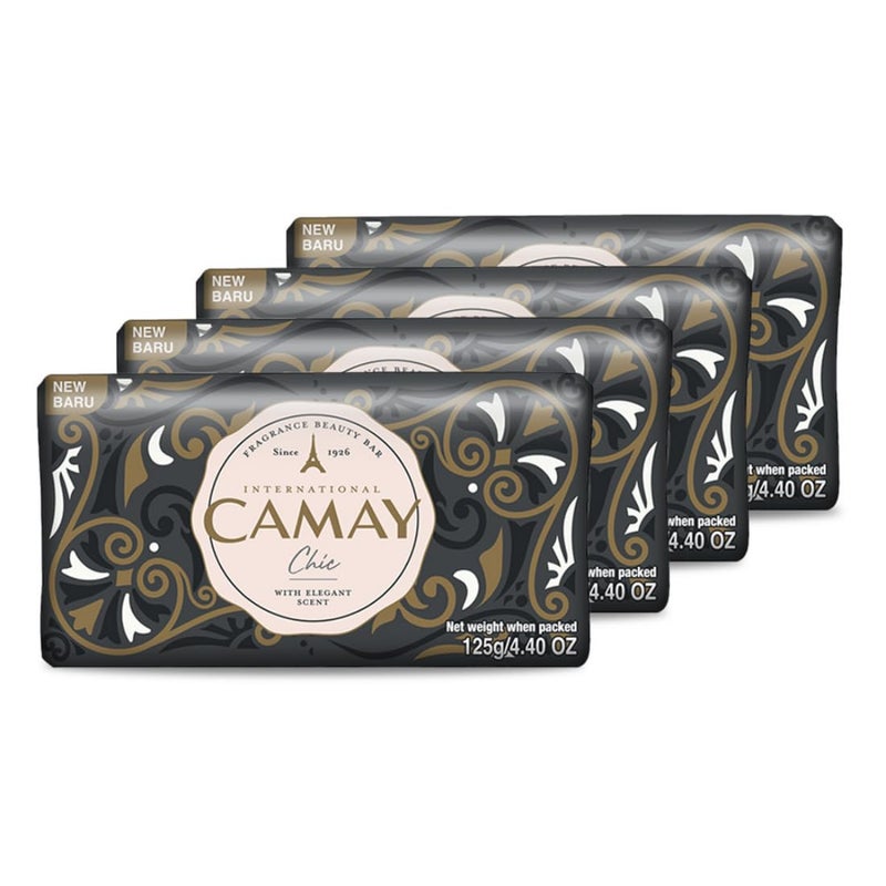 Camay Chic Citrus Beauty Soap with Aromatic Wood Indulging French Fragrance Moisturizing Bathing Body Soap with Natures Scent  Creamy Lather for Daily Skincare 125g Pack of 4 - Image 1