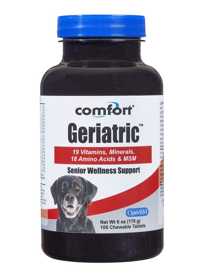 Comfort COMFORT Geriatric Supplement for Dogs, 100 Count, Contains MSM, Superoxide Dismutase, Ester-C, 19 Vitamins and Minerals & 18 Amino Acids, Made in The USA  - Image 1