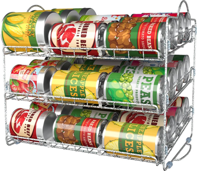 Utopia Kitchen Can Organizer  Stackable Storage Rack Holds up to 36 Cans for Kitchen Cabinet or Pantry Antique Silver