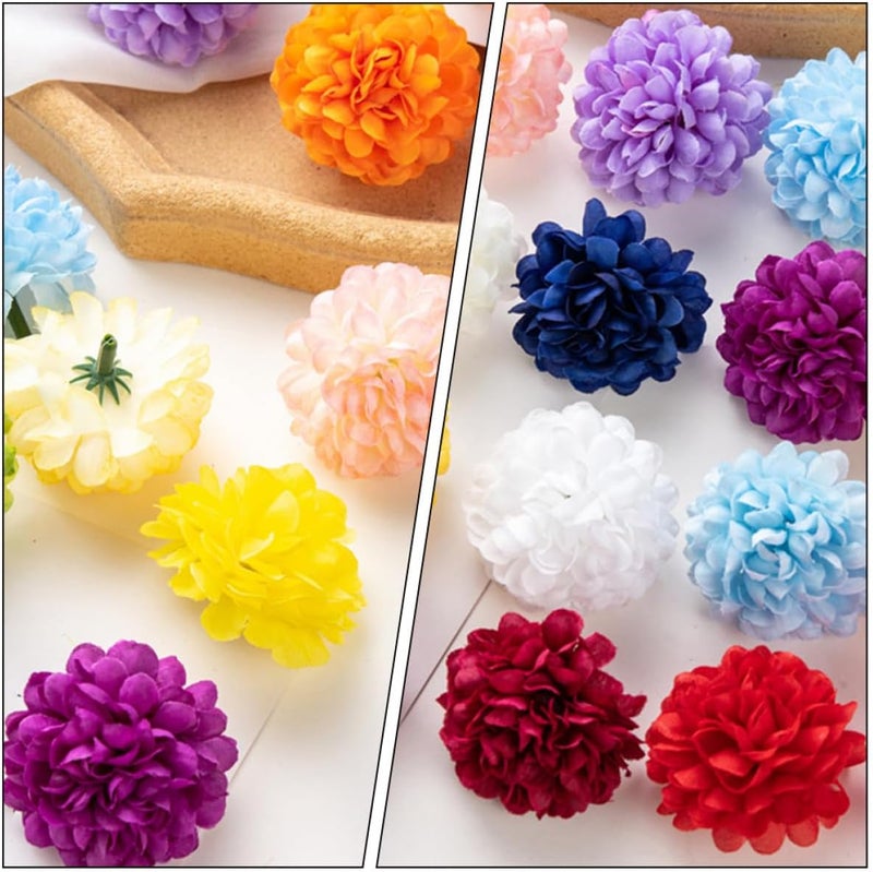 ABOOFAN 35pcs Artificial Chrysanthemum Flower Heads Small Simulation Silk Fabric DIY Craft Material Mixed Color Ball for Home Bouquet Vase Decoration Random Color - Image 4