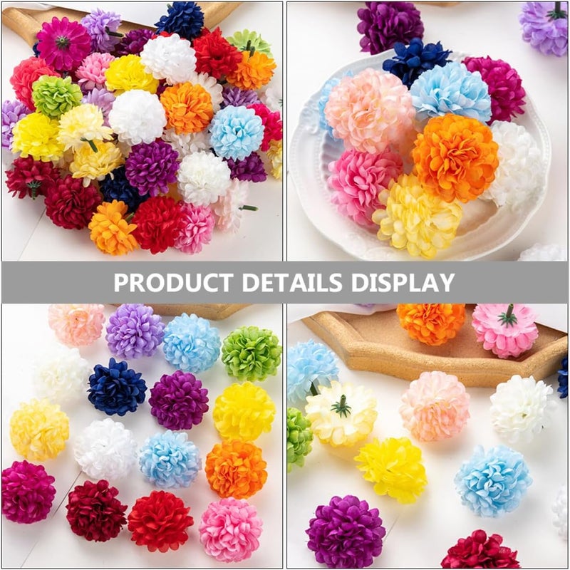 ABOOFAN 35pcs Artificial Chrysanthemum Flower Heads Small Simulation Silk Fabric DIY Craft Material Mixed Color Ball for Home Bouquet Vase Decoration Random Color - Image 5